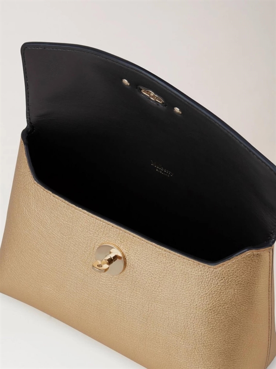 Mulberry Darley Cosmetic Pouch Soft Gold Washed Metallic Buffalo 